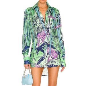 Fiorucci Tiger Print Shirt Dress